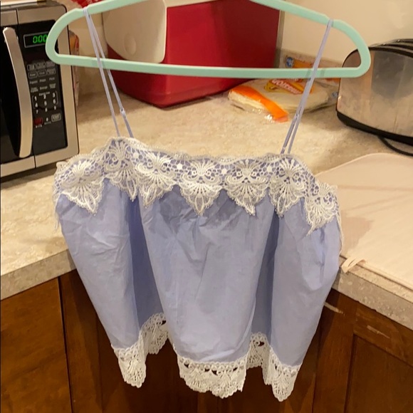 Express Blue and Lace Tank - Picture 3 of 4